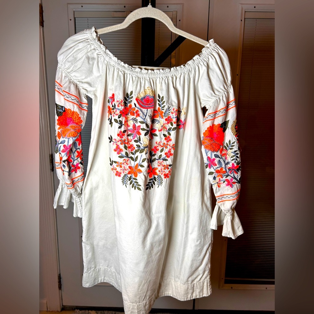 Free People Fleur De Jour mini shift Boho dress